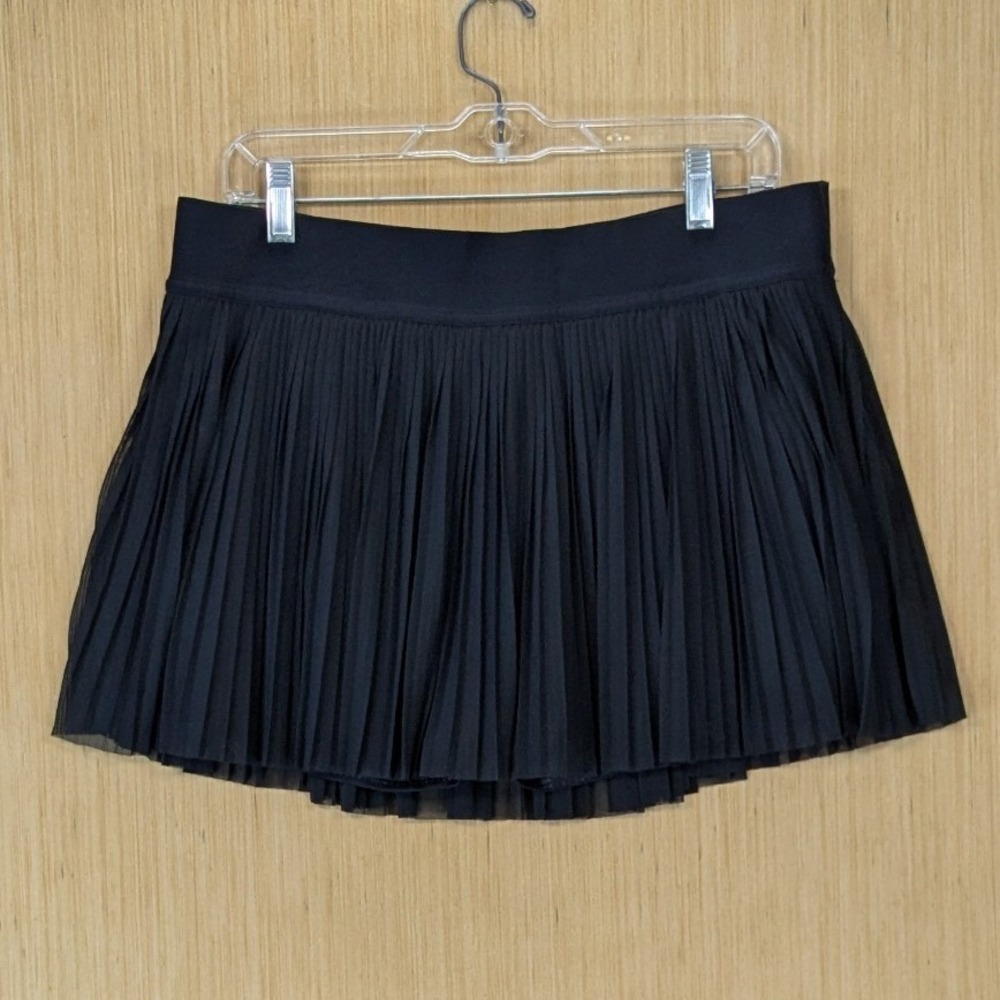 Lululemon Womens Mesh Pleats Mid-Rise Mini Tennis Prep Skirt Black 12 Balletcore
